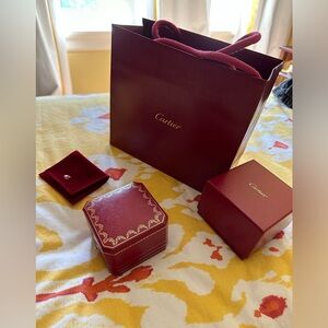 Authentic Cartier Bag, Box, Ring Holder